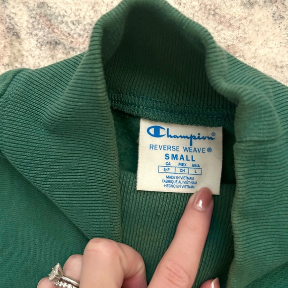 Green Champion Mock Neck Sweater Small - Picture 2 of 2